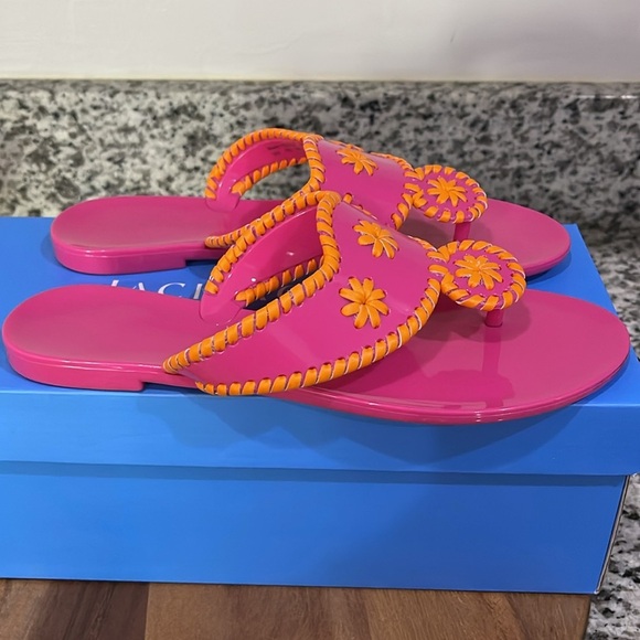 Jack Rogers Jelly Sandals Fuchsia Pink Size 7 - Picture 3 of 9